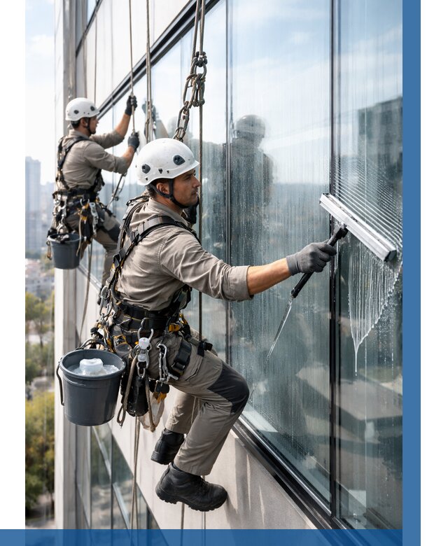 Мойка окон альпинистами в Муравленке от 4818 р. | ВЫСОТНИК-Мрв