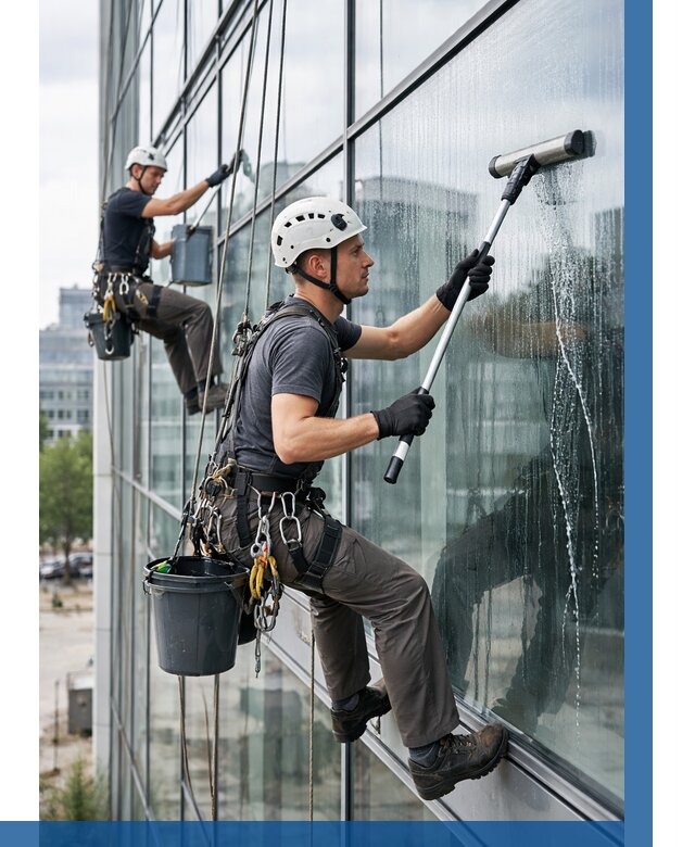 Мойка витражей альпинистами в Муравленке от 749 р. под ключ|ВЫСОТНИК-Мрв