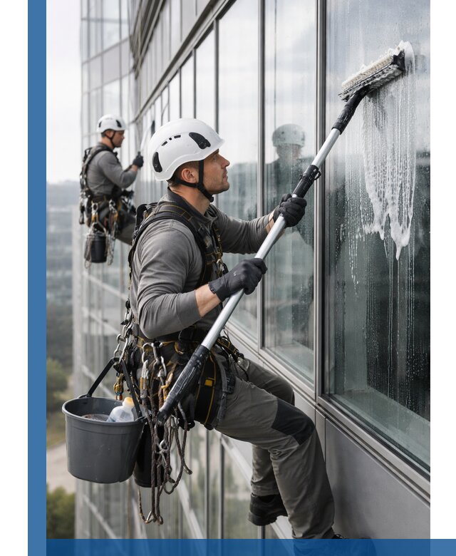 Высотная мойка сплошного остекления с выездом в Муравленке