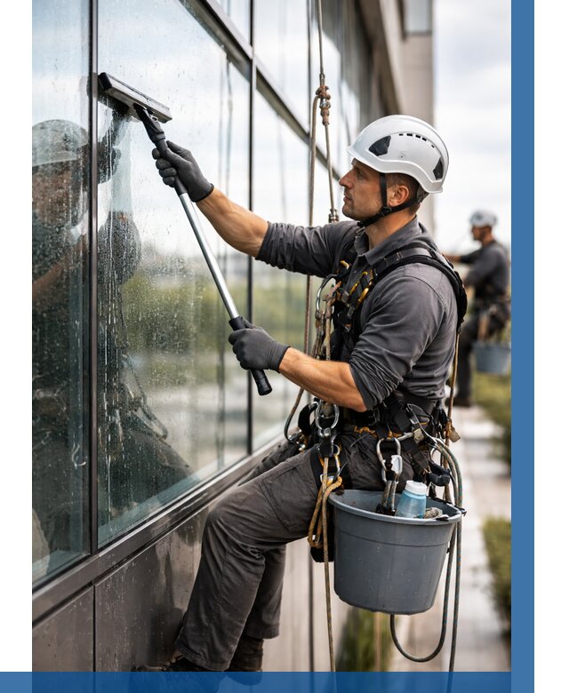 Мойка стеклянных фасадов в Муравленке от 214 р. | ВЫСОТНИК-Мрв