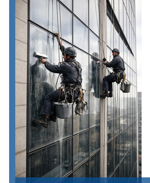 Профессиональная мойка стеклянных фасадов зданий в Муравленке