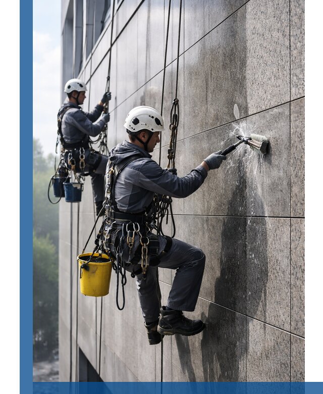 Профессиональная мойка фасада из керамогранита в Муравленке