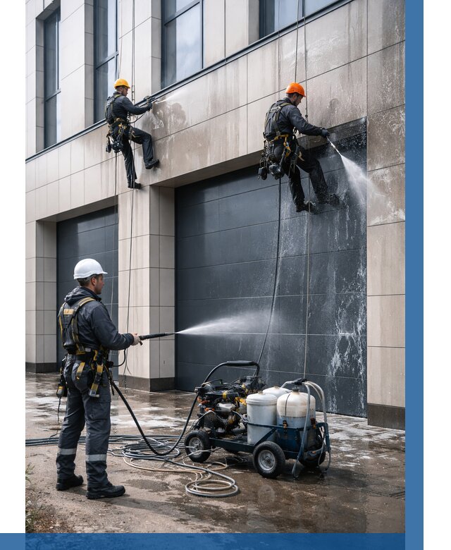 Послестроительная мойка фасада в Муравленке от 321 р. | ВЫСОТНИК-Мрв