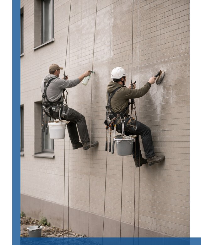 Удаление высолов с фасада зданий в Муравленке без повреждений и следов