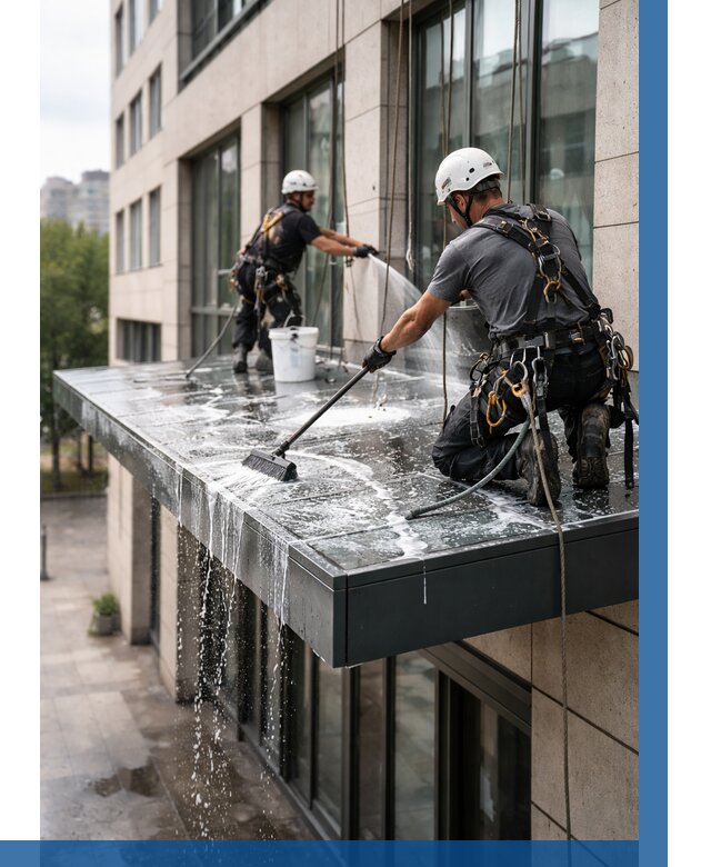 Мойка козырьков и навесов в Муравленке от 3747 р. | ВЫСОТНИК-Мрв