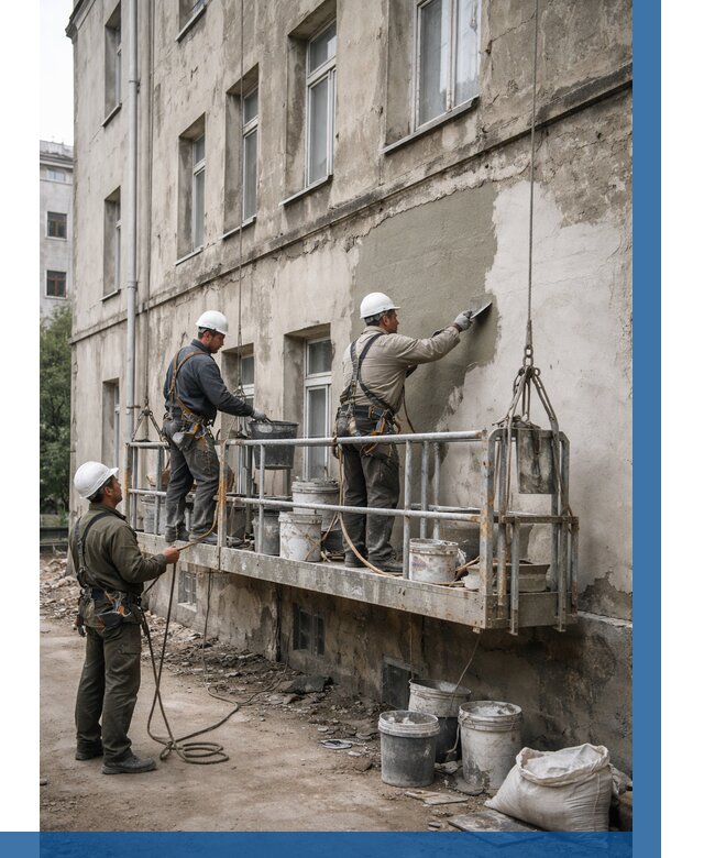 Капитальный ремонт фасада в Муравленке от 4497 р. | ВЫСОТНИК-Мрв