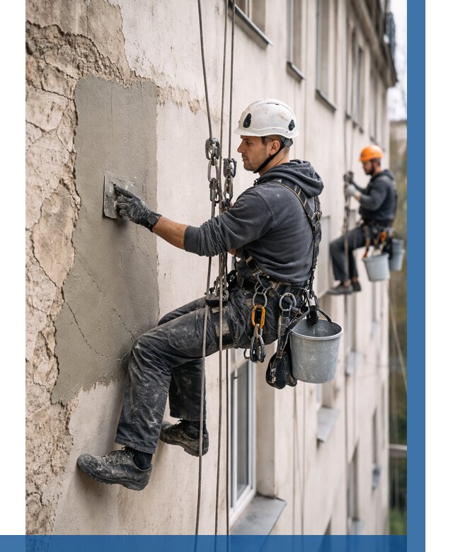 Восстановление штукатурки фасада в Муравленке от 1285 р. | ВЫСОТНИК-Мрв