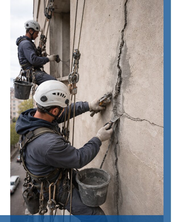 Заделка трещин на фасаде в Муравленке от 964 р. | ВЫСОТНИК-Мрв