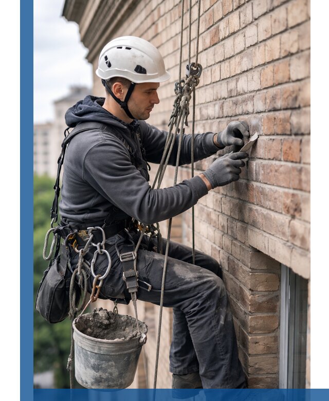 Качественный ремонт кирпичной кладки фасада в Муравленке с гарантией