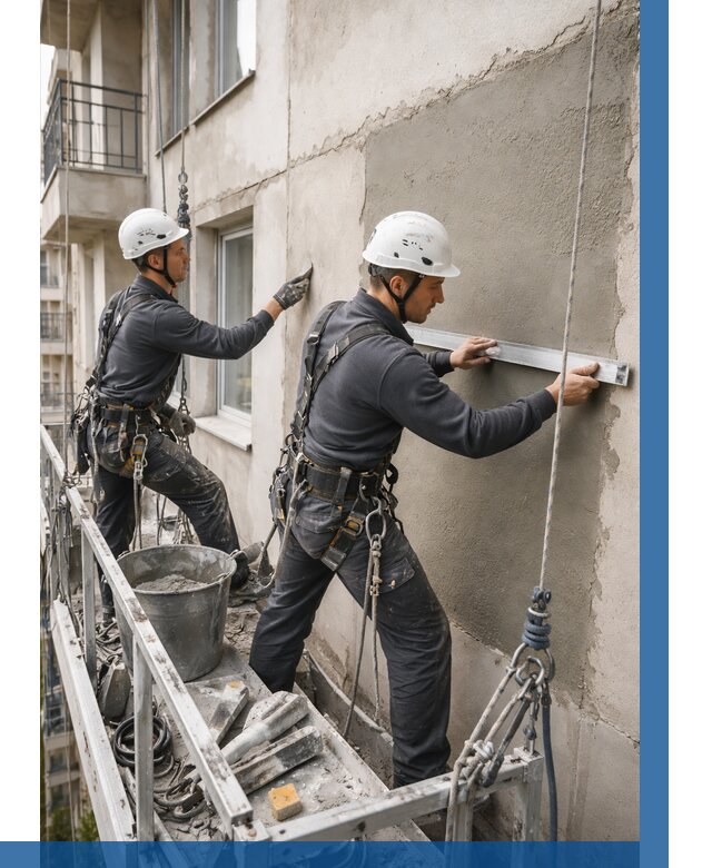 Штукатурка фасада на высоте в Муравленке от 964 р. | ВЫСОТНИК-Мрв