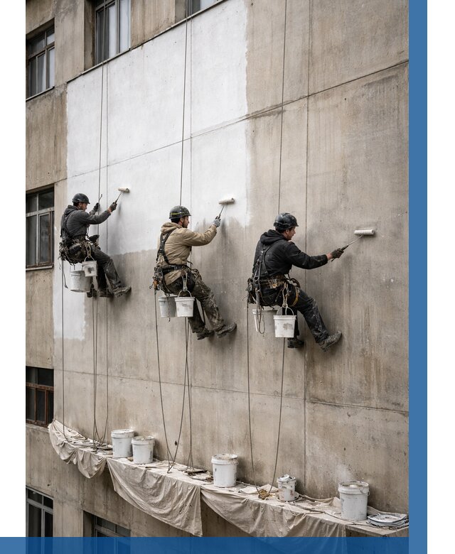 Покраска бетонного фасада в Муравленке от 375 р за м2 | ВЫСОТНИК-Мрв