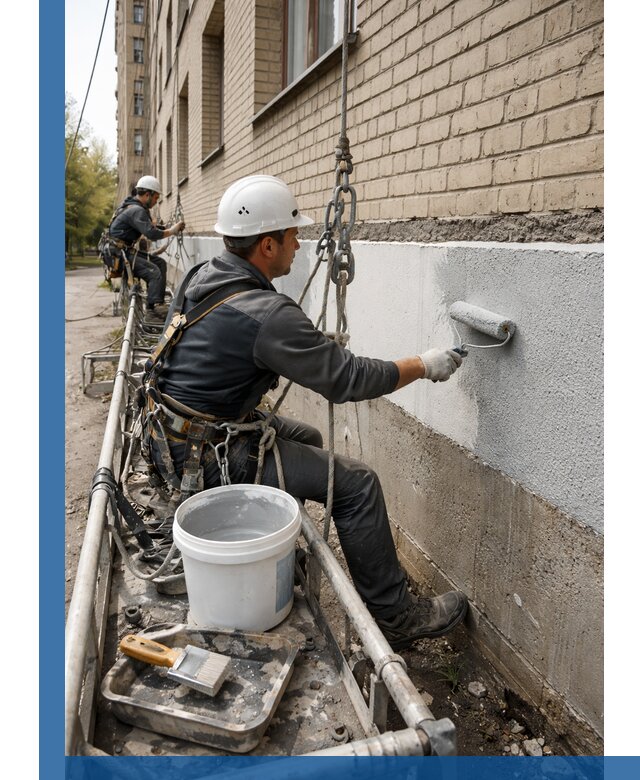 Окраска цоколя здания в Муравленке профессионально и надежно