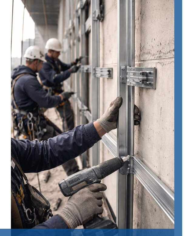 Монтаж подсистемы вентфасада в Муравленке от 910 р. | ВЫСОТНИК-Мрв