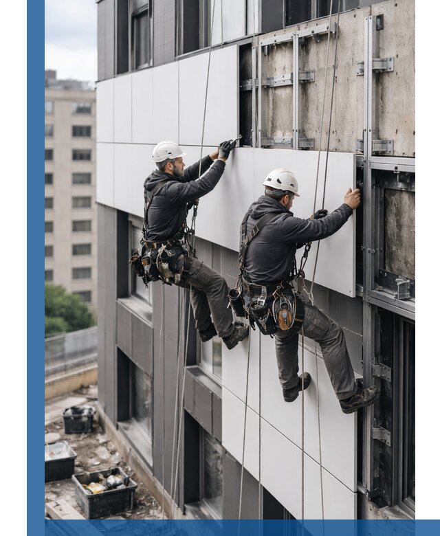 Монтаж композитных панелей фасада в Муравленке под ключ