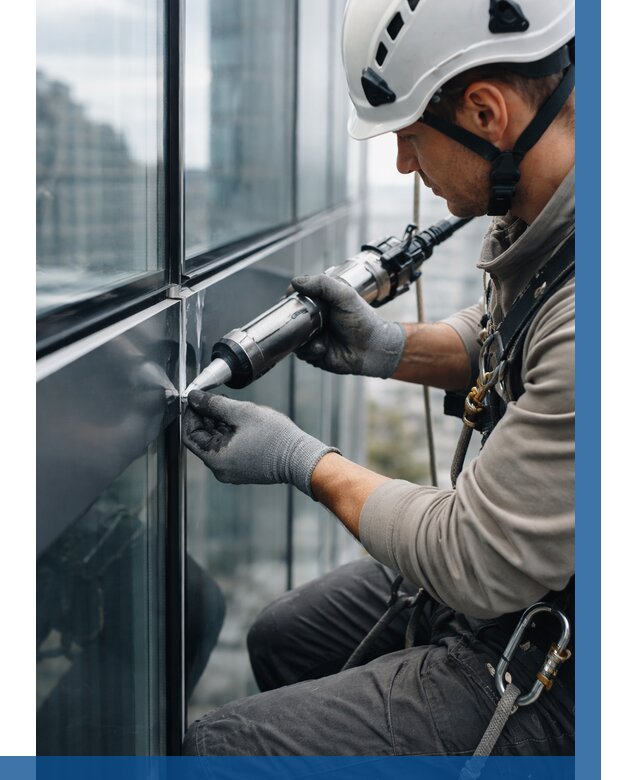 Герметизация стыков витража в Муравленке от 1285 р. | ВЫСОТНИК-Мрв