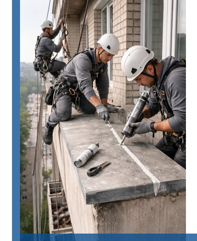 Герметизация балконного козырька в Муравленке профессионально