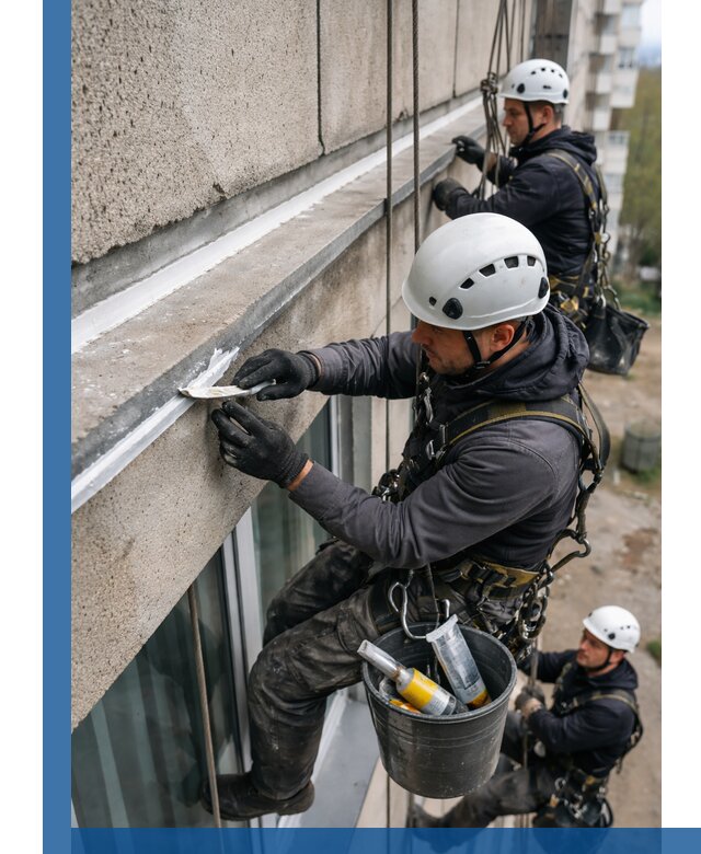 Герметизация примыкания балкона в Муравленке под ключ с гарантией