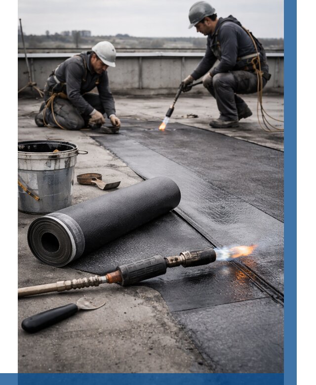 Ремонт рулонной кровли в Муравленке от 696 р. | ВЫСОТНИК-Мрв