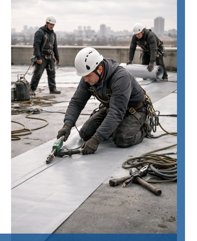 Ремонт мембранной кровли в Муравленке от 1927 р./м2 | ВЫСОТНИК-Мрв