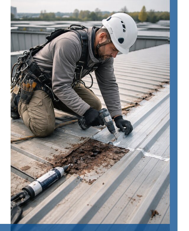 Ремонт профнастила на кровле в Муравленке от 749 р. | ВЫСОТНИК-Мрв