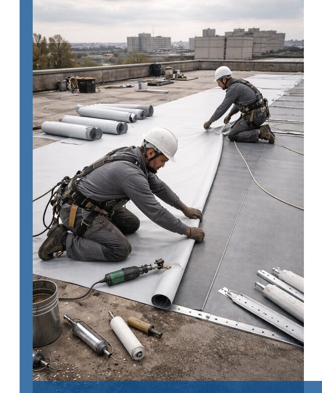 Монтаж мембранной кровли в Муравленке для промышленных зданий