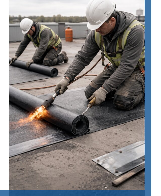 Монтаж наплавляемой кровли в Муравленке от 910 р. — ВЫСОТНИК-Мрв