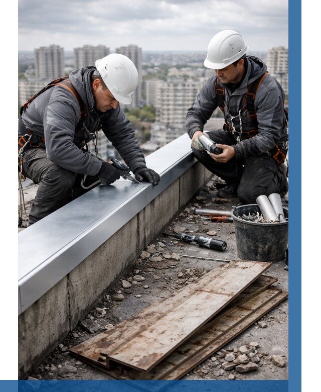 Замена парапетных крышек под ключ в Муравленке от 1285 р. | ВЫСОТНИК-Мрв