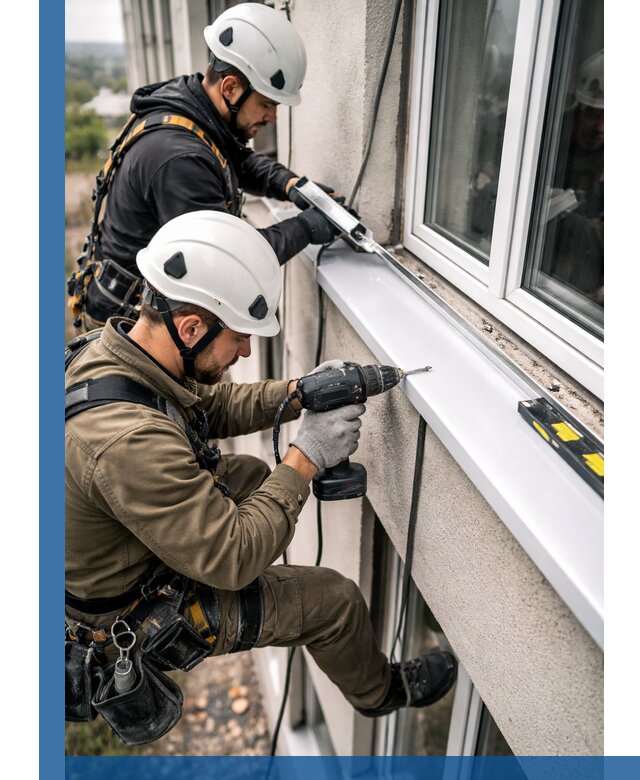 Профессиональный монтаж оконных отливов и отведения воды в Муравленке