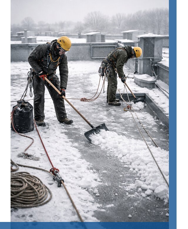 Очистка крыши от снега в Муравленке от 8030 р. | ВЫСОТНИК-Мрв