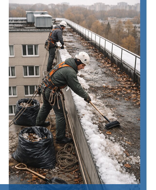 Очистка кровли по периметру в Муравленке от 589 р. | ВЫСОТНИК-Мрв