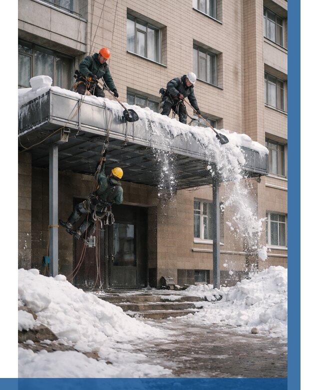 Очистка козырьков от снега в Муравленке от 3747 р. | ВЫСОТНИК-Мрв