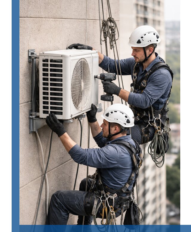 Монтаж внешнего блока кондиционера в Муравленке установка и крепление