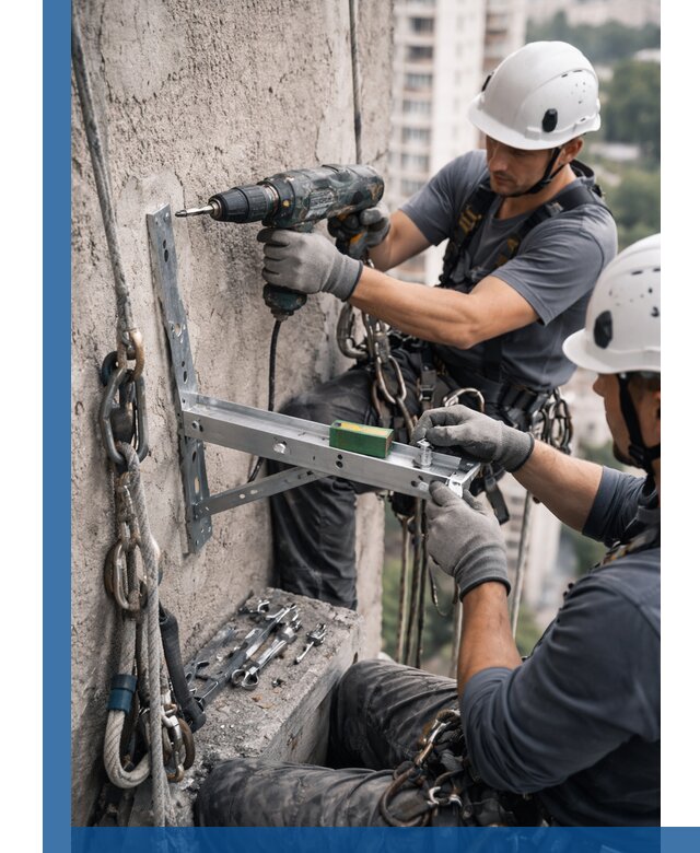 Установка кронштейнов кондиционера и крепежа в Муравленке