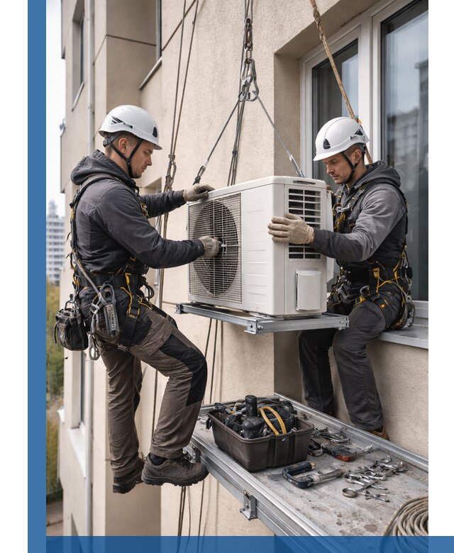 Перенос внешнего блока кондиционера в Муравленке с монтажом и крепежом