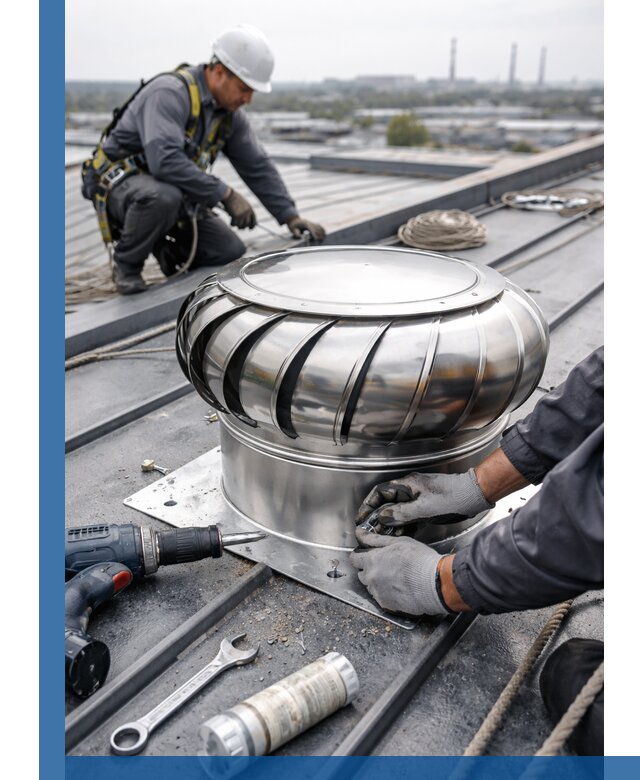 Установка дефлекторов на кровле в Муравленке профессионально