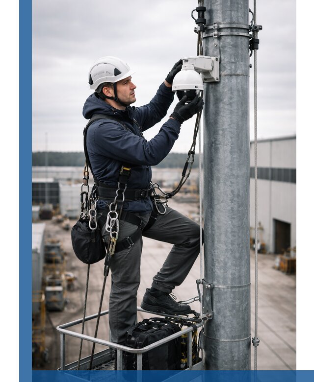 Профессиональная установка видеокамер на мачте в Муравленке