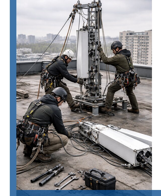 Демонтаж антенн на крыше зданий в Муравленке с гарантией