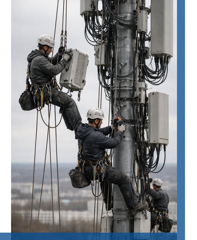 Монтаж оборудования связи на мачте в Муравленке от 8030 р. | ВЫСОТНИК-Мрв