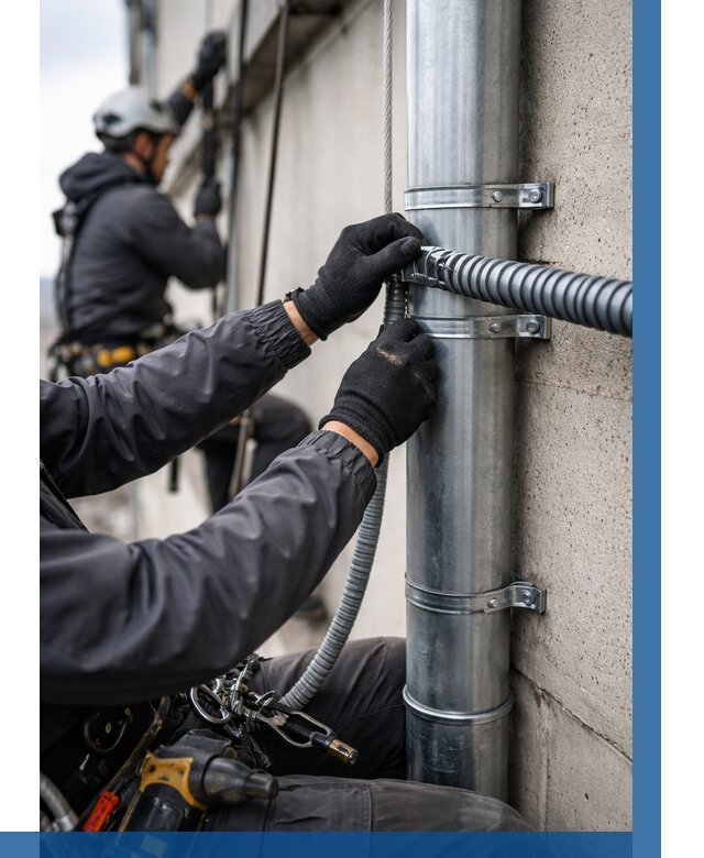 Монтаж гофры для кабеля в Муравленке от 321 р. | ВЫСОТНИК-Мрв