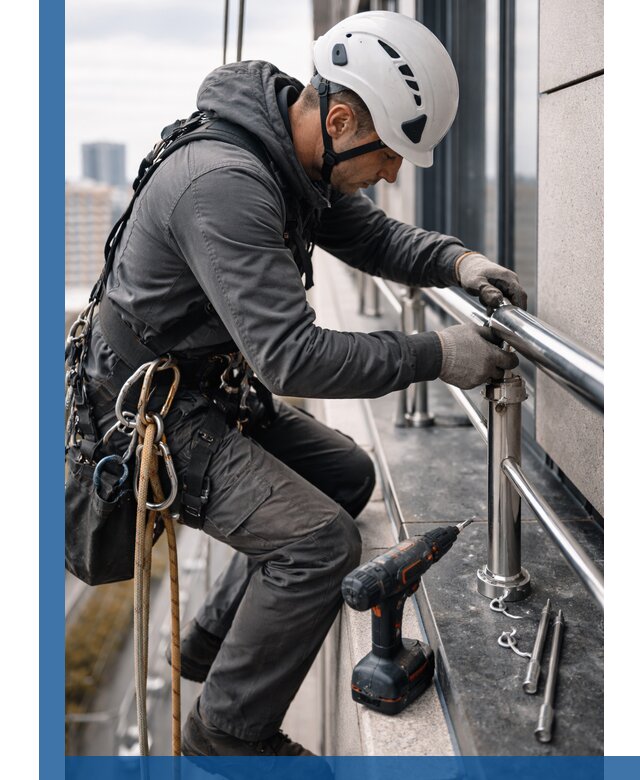 Монтаж ограждений на высоте в Муравленке для зданий и конструкций