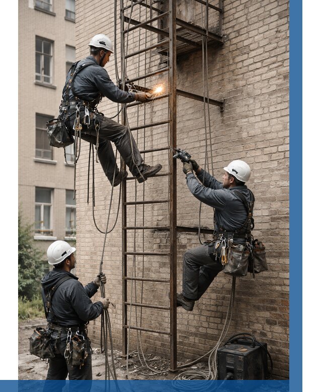 Ремонт пожарной лестницы в Муравленке от 8030 р. | ВЫСОТНИК-Мрв