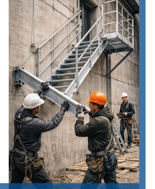 Монтаж металлических лестниц в Муравленке от 16059 р. | ВЫСОТНИК-Мрв