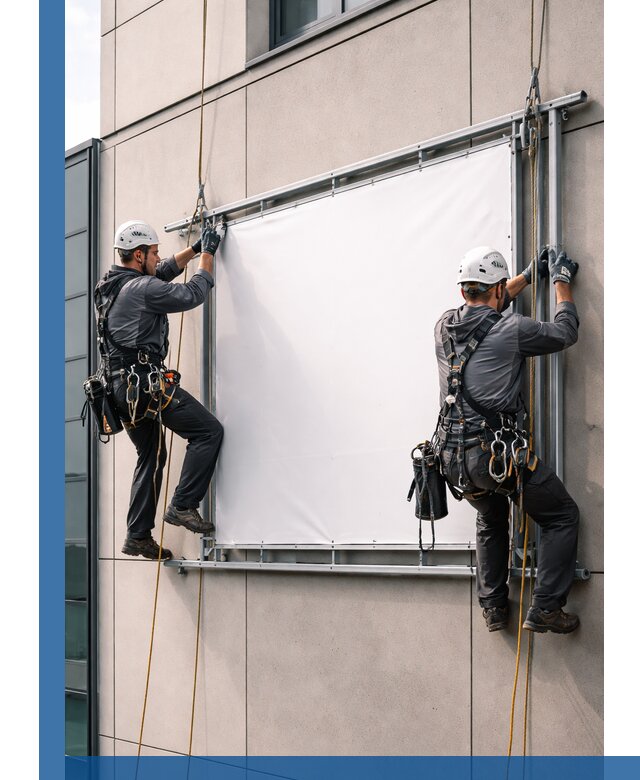 Монтаж наружной рекламной вывески в Муравленке под ключ