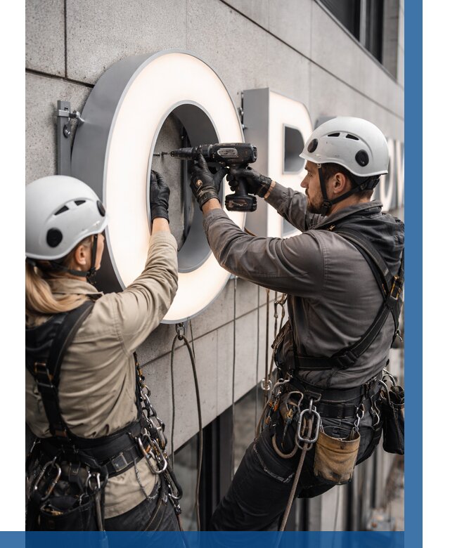 Монтаж световых букв в Муравленке от 3212 р. под ключ ВЫСОТНИК-Мрв