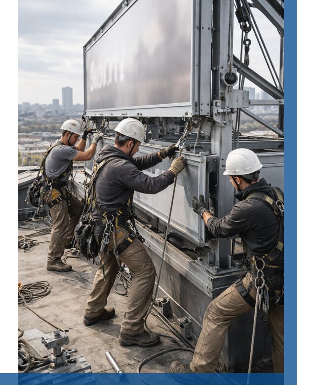 Монтаж крышной рекламной конструкции в Муравленке от 64236 р.|ВЫСОТНИК-Мрв