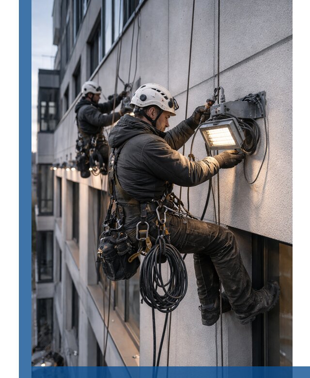 Монтаж фасадного освещения в Муравленке установка и подключение