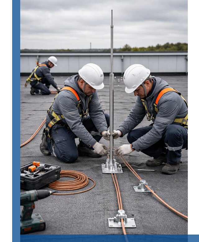 Монтаж молниезащиты на кровле в Муравленке под ключ с гарантией