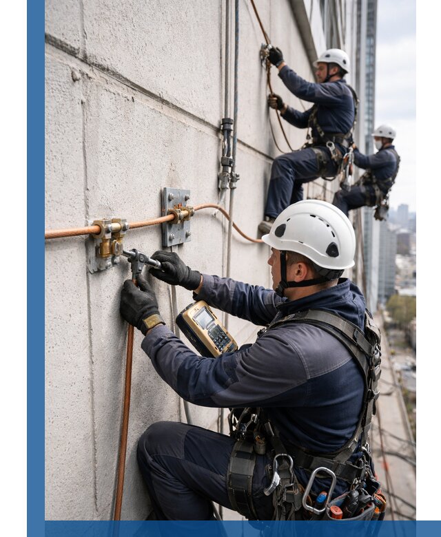 Монтаж системы заземления здания и молниезащиты в Муравленке