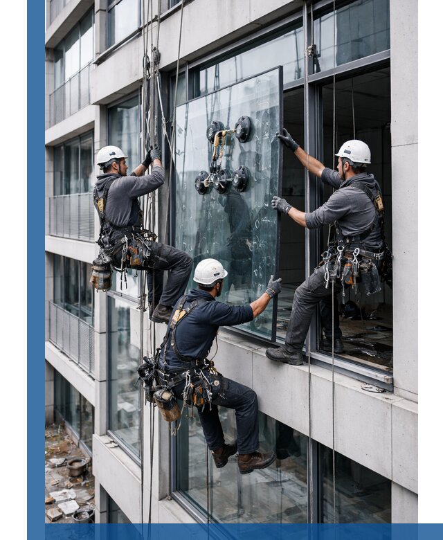 Фасадное остекление и монтаж витражей зданий в Муравленке под ключ