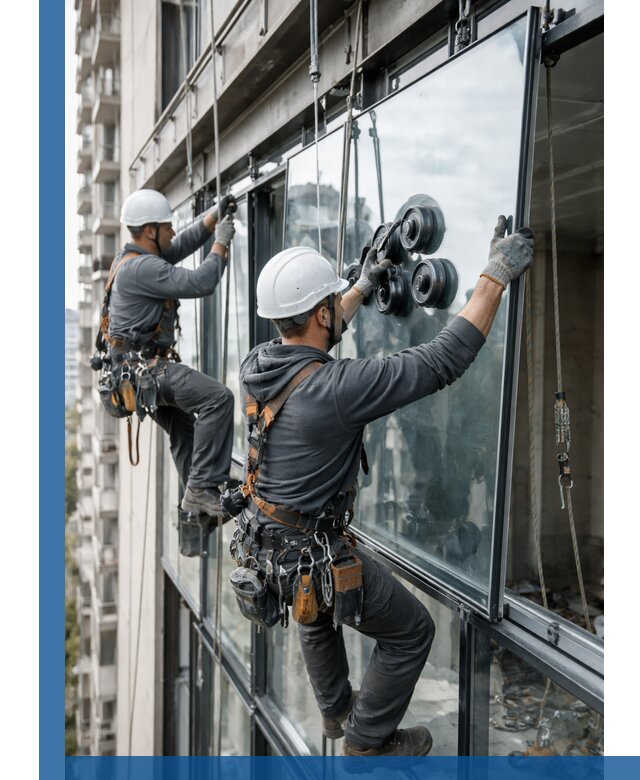 Витражное остекление фасадов и лоджий в Муравленке под ключ